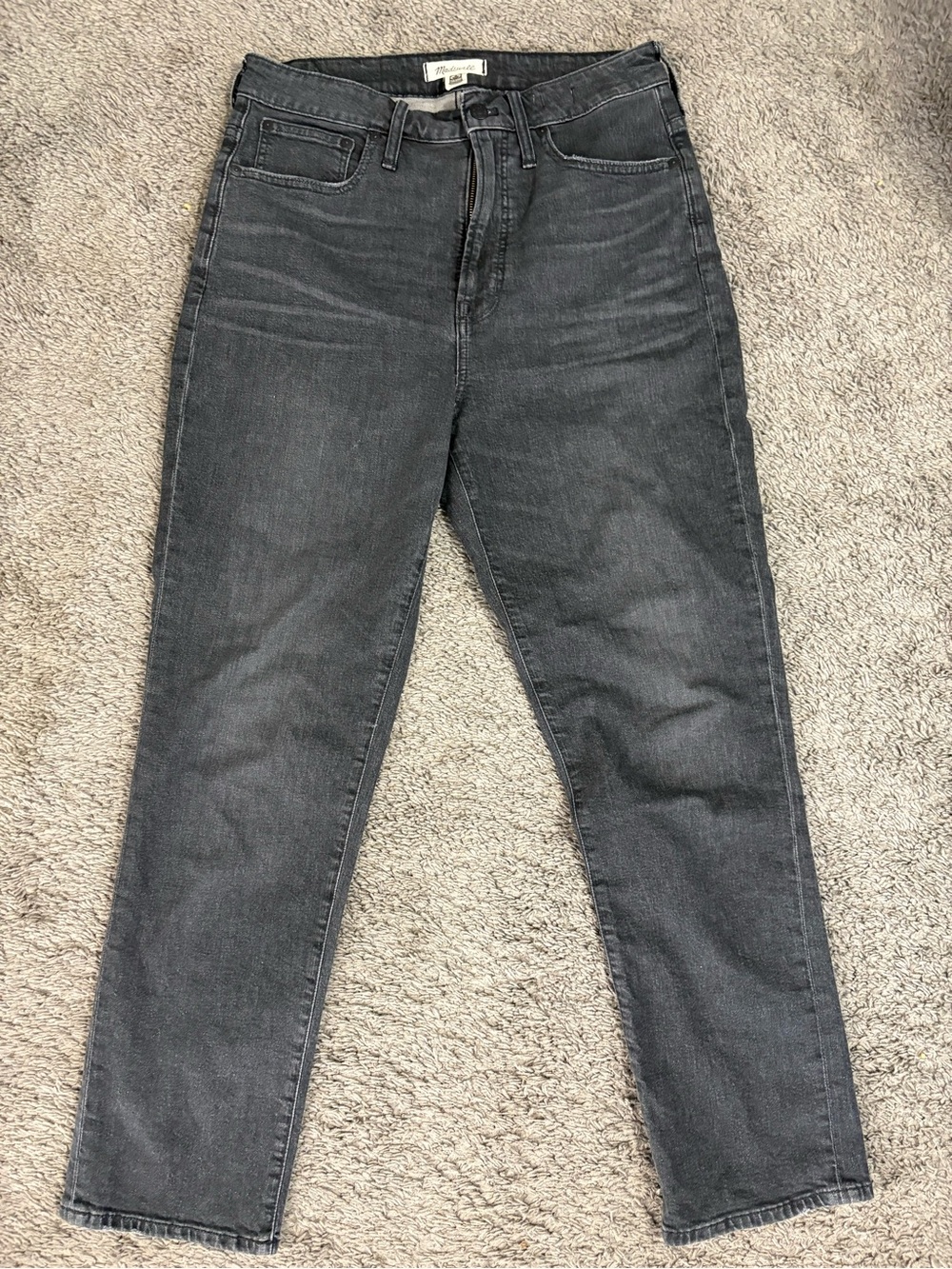 Madewell High-Rise Charcoal Straight Jeans